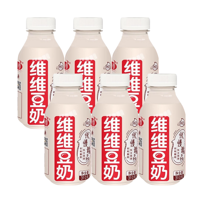 维维豆奶310ml*6瓶装悦慢精品豆奶非转基因植物蛋白营养好早餐