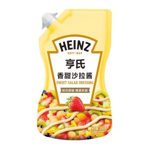 亨氏(HEINZ) 亨氏香甜沙拉酱 200g 蔬菜水果沙拉寿司酱 奶香轻食搭配 裱花嘴 200g*2袋