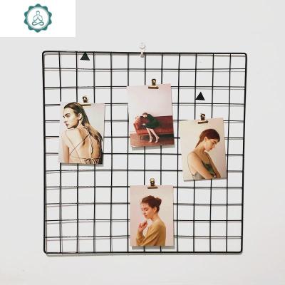 ins北欧风黑色照片墙铁网格房间宿舍墙面装饰网红拍照背景布置封后网格黑色（65*45厘米）