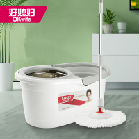 好媳妇凌风旋风拖(钢网) 旋转拖把38cm2个棉头 AGW-7400