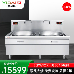 意黛斯(YIDAISI)YDS-25DC2 双头电磁大锅灶 25KW大功率电磁炉商电磁灶大锅灶 食堂厨房设备 304材质