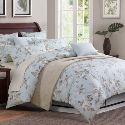 长绒棉双人床品床笠用品全棉60支贡缎埃及棉四件套可定做四件套