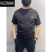 HLCOMAN2025新款夏季男士圆领短袖韩版简约卡通印花t恤百搭打底半袖