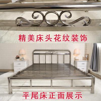 不锈钢床 铁架床1.5/1.8米单人双人床欧式现代简约出租床铁艺床架