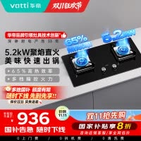 华帝(vatti)5.2KW火力燃气灶天然气大火单灶具双眼灶厨房家用嵌入式钢化玻璃离子熄火保护烈焰不糊锅i10073B