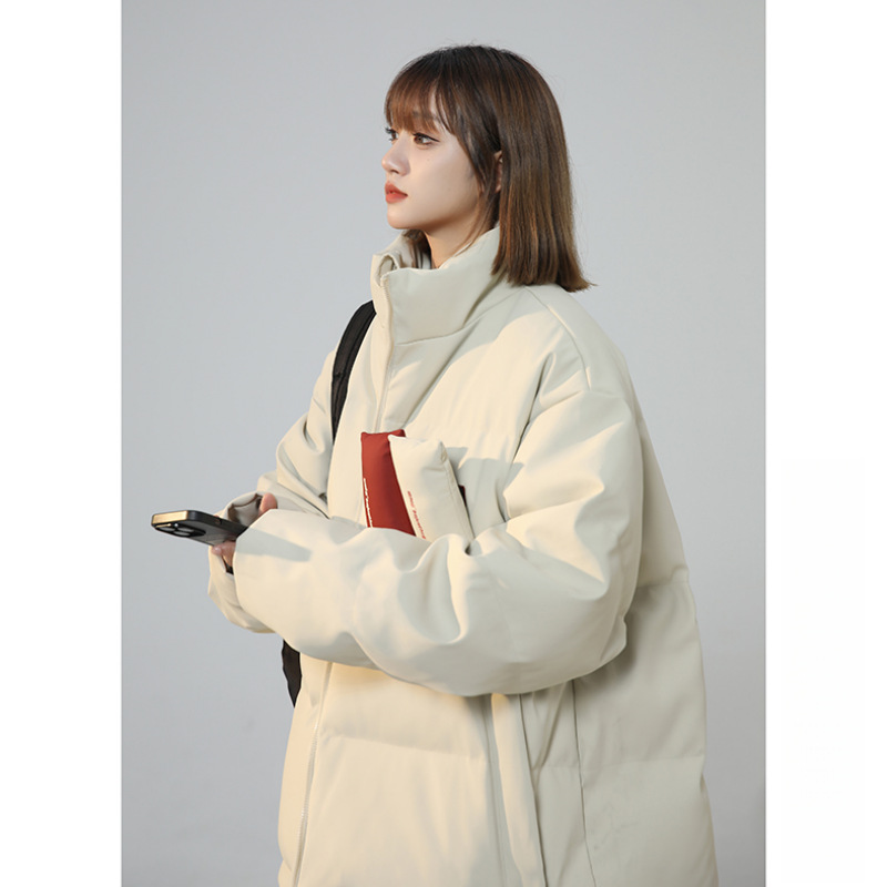 年冬季新款时尚立领棉服女美式潮流情侣短款宽松加厚棉衣外套