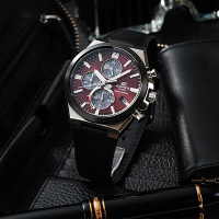 CASIO官方旗舰店卡西欧手表男正品Edifice限量男士商务休闲黑暗之心皮钢带日韩防水石英表男EFS-S630BL