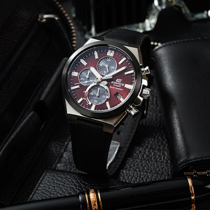 CASIO官方旗舰店卡西欧手表男正品Edifice限量男士商务休闲黑暗之心皮钢带日韩防水石英表男EFS-S630BL