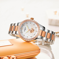 新款正品瑞士嘉年华CARNIVAL手表女士陶瓷全自动机械表 女表优质机芯时尚夜光防水镶钻镂空表H8759G