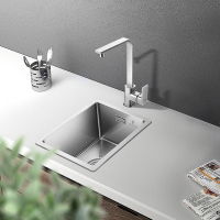 欧琳水槽手工槽单槽9113 加厚不锈钢水池 台下盆水槽厨房洗菜盆小号吧台