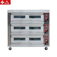 埃利斯(AILISI)商用厨房商用高温烤箱 披萨蛋糕面包西餐后厨 大型月饼烘炉 电烤箱三层九盘旋钮款