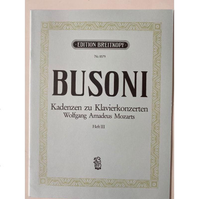 大熊乐谱书布索尼莫扎特钢琴协奏曲华彩卷三KV482/488/491等钢琴独奏BusoniCadenz