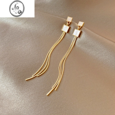 JiMi时尚女个性耳坠气质耳线长款流苏耳环2022年新款耳钉925银针耳饰