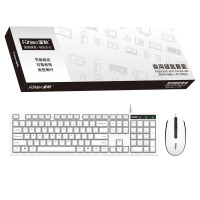富勒fuhlen L690S商务办公有线键鼠套装 (计价单位:套)白色