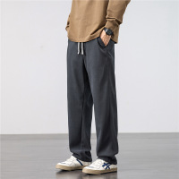 简约直筒休闲裤男士灯芯绒卫裤秋冬季新款宽松大码百搭长裤男