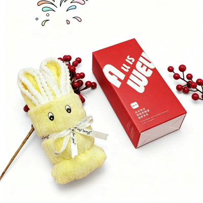 优品尚竹欢喜小兔大毛巾HXXT-01