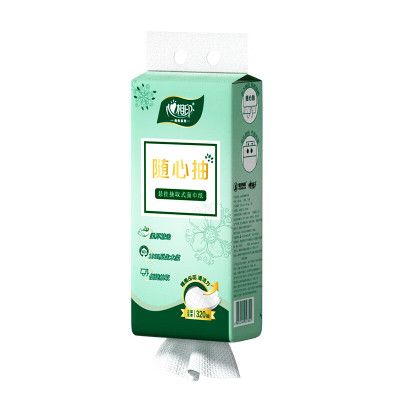 心相印墨绿色悬挂320抽渠道主推款抽纸系列3层320抽*4提[不含挂钩]DTD320