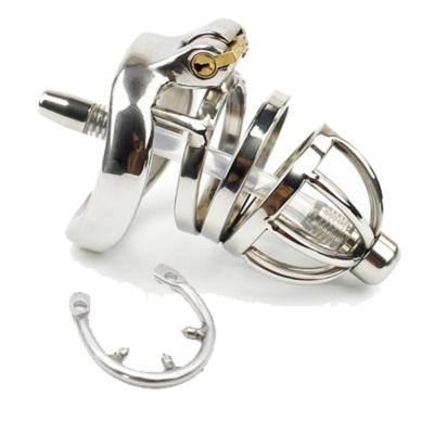 吉祥小炮金属男用贞操裤cb锁SM另类玩具阴茎鸡鸟笼贞操锁戒撸防短款+40mm卡环+导管+防脱环