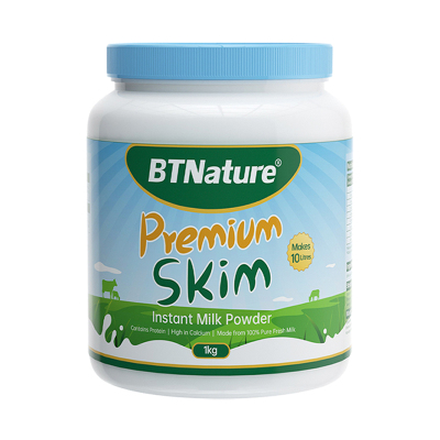 效期至27年01月 BTNature 成人高钙脱脂大胖奶 牛奶粉 1kg 1罐 高蛋白无蔗糖 学生中老年 蓝胖子澳洲进口