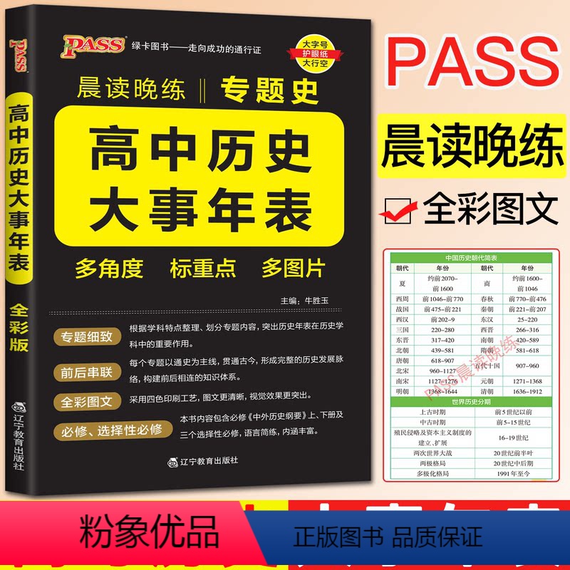 历史大事年表 高中通用 [正版]2024晨读晚练专题史高中历史大事年表 多角度标重点多图片年代轴时间线大事记高考高中工具