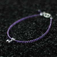 原创纯银小众轻奢紫罗兰色极细乌拉圭天然冰透紫水晶手链小铃铛送女朋友老婆情人节七夕生日礼物