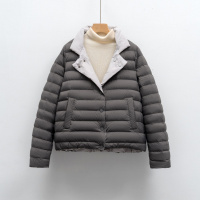 90绒短款轻薄撞色羽绒服女新款秋冬双面穿外套宽松保暖