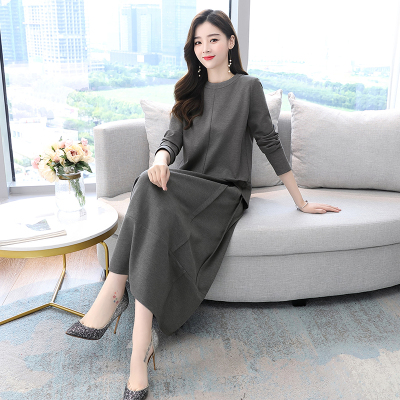 班俏BANQIAO长袖套装连衣裙两件套2020年春秋季新款洋气减龄休闲时尚初秋套装裙潮
