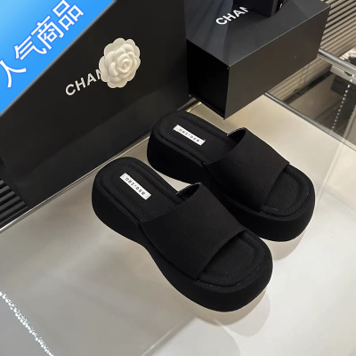 SUNTEK凉拖鞋女夏季外穿2023年新款网红超火时尚沙滩凉鞋厚底气质一字拖