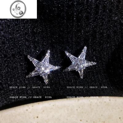 JiMi别样耀眼!小巧精致五角星耳钉女小众设计感网红耳饰气质百搭耳环