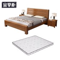 宜掌柜 双人床 1.8米+床头柜+床垫套