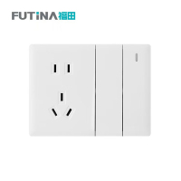 福田 插座开关 开关插座墙壁电源面板明装走线大面板家用墙壁插座 单位:个