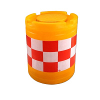 臻远ZY5072417防撞桶塑料隔离墩道路注水交通反光警示桶 滚塑600*800mm