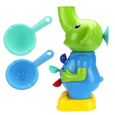女孩喷头鸭子水车套装鸭母子戏水潜艇色水车多乐玩具海马转转男孩绿色大象水车+1漏勺+1勺子