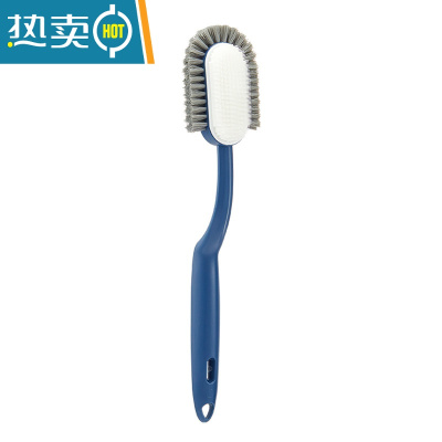 敬平鞋刷子家用器多功能刷衣服长柄专用软毛鞋刷洗鞋刷不伤鞋清洁刷 蓝色