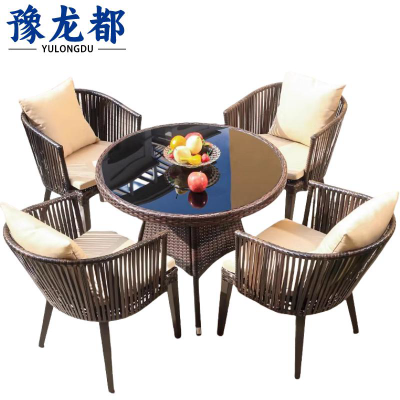 豫龙都 圆桌一桌四椅套