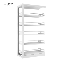 万骏兴图书馆书架阅览室货架资料档案架钢制书架双面五层副架