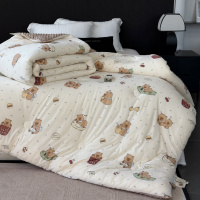 软糯针织棉豆豆绒拉布布四季被可爱卡通羽丝棉冬被芯春秋被子冬被