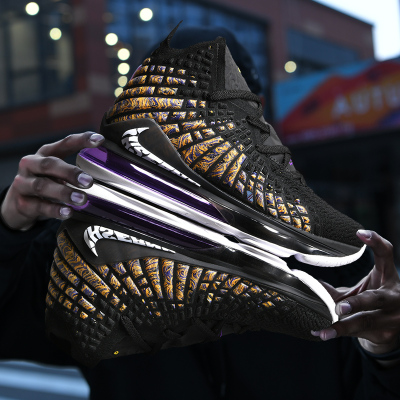 ihsernd正品17代篮球鞋男白橙湖人紫金王朝战靴aj1男鞋欧文5篮球鞋海绵宝宝4埃及6星空之眼毒液运动鞋