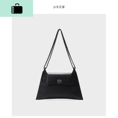 流浪包女链条腋下包小众设计感质感单肩斜挎通勤托特包大容量包包NEW LAKE 黑色少量女士单肩包