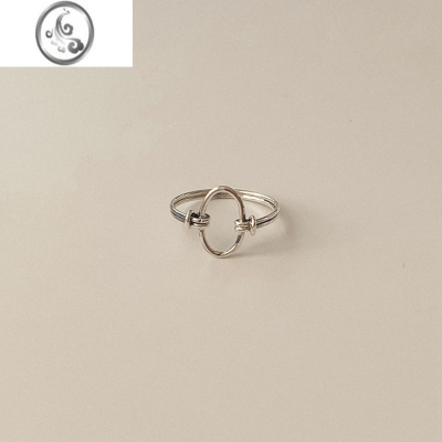 JiMi 网红潮流韩版夸张戒指女复古几何不规则宽边指环个性戒指