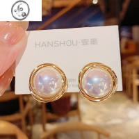 JiMiS925银针复古港风珍珠耳钉女韩国高级感耳环气质百搭个性网红耳饰