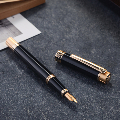 英雄(HERO) 钢笔 黑亮漆12K金笔尖钢笔(明尖) 1316A墨水笔/签字笔