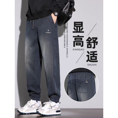 休闲裤男士秋冬季百搭宽松束脚长裤新款潮牌痞帅哈伦工装裤子