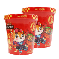 三只松鼠酸辣粉冲泡方便速食桶装休闲小吃酸辣粉130g*2桶