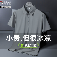 啄木鸟冰丝无痕短袖翻领POLO衫男士商务中年爸爸2025新款休闲t恤