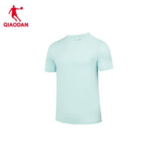 乔丹(QIAODAN) 男款针织短袖T恤衫 夏季速干冰感防晒衣 云水蓝 KHS33251147S