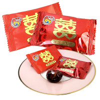 喔喔阿胶枣喜字版无核金丝小枣散装500g婚庆结婚喜糖零食品