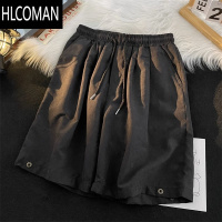 HLCOMAN休闲宽松潮流日系工装纽扣短裤男oversize百搭直筒运动五分阔腿裤