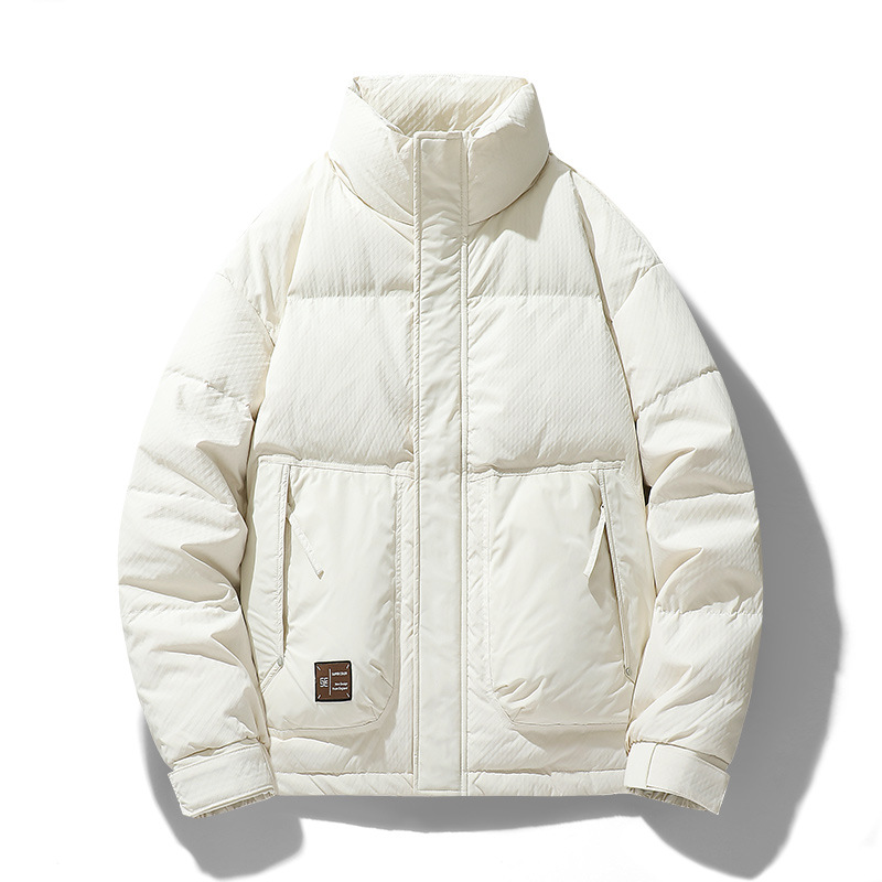 男装潮牌羽绒服男立领百搭面包服加厚保暖可二开青年男士外套