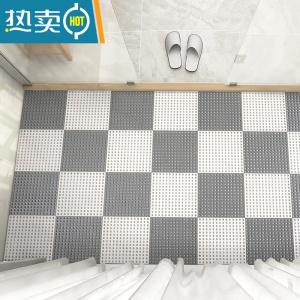 敬平浴室防滑垫淋浴房洗澡隔水垫家用大号拼接镂空垫子厕所卫生间地垫 灰白